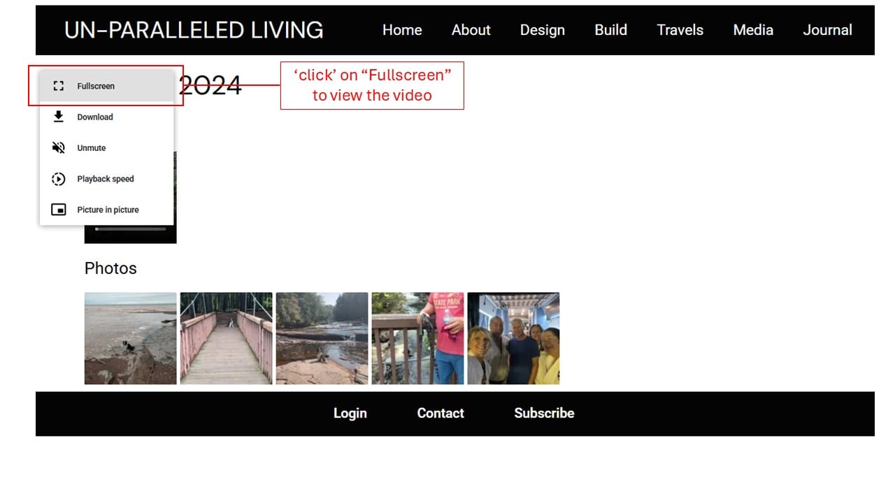 Select Fullscreen to Open Video